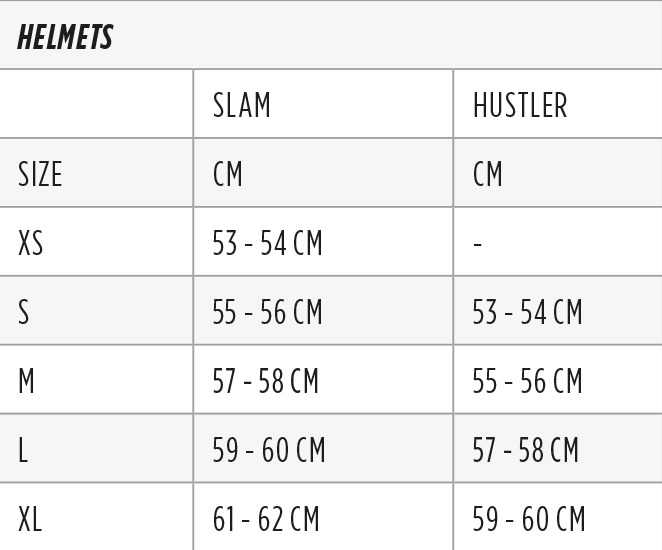 wakeboard size charts