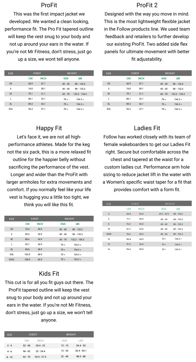 Wakeboard Length Chart